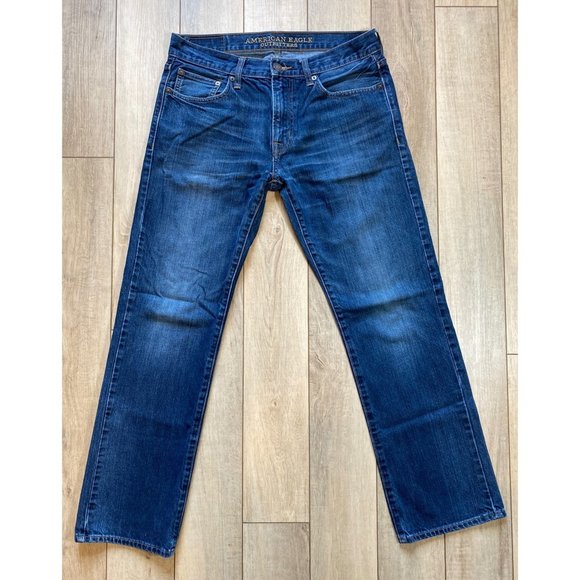 American Eagle Outfitters Original Straight Denim Jeans Mens 30 x 29 Dark Wash - Picture 1 of 7